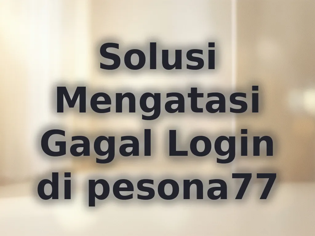 Solusi Mengatasi Gagal Login di pesona77